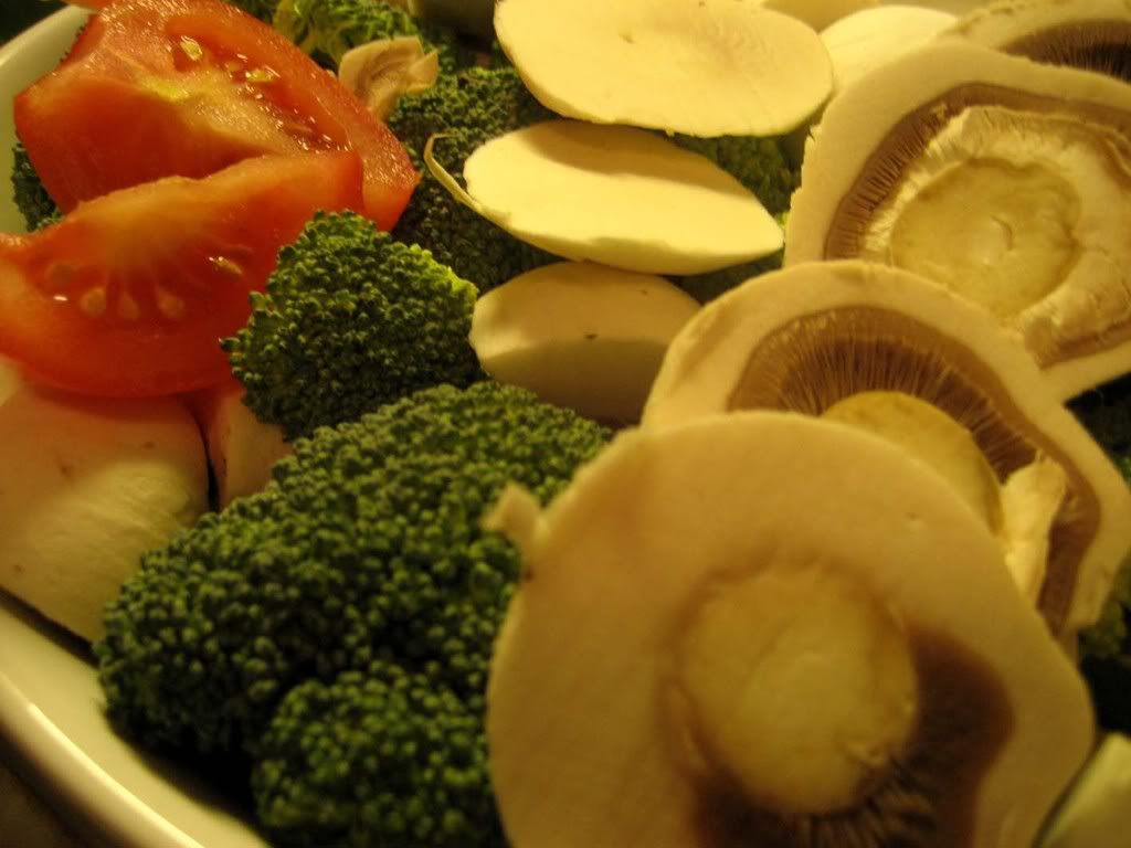 Brocolli, gljive i paradajz mart 2008