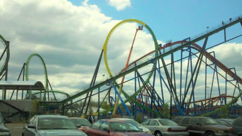 six flags over georgia dare devil dive construction. construction at Six Flags