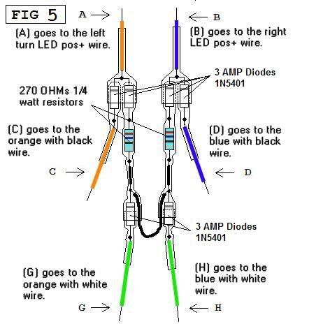 LEDS turn signal wiring (two wire leds work as a three wire) - Honda