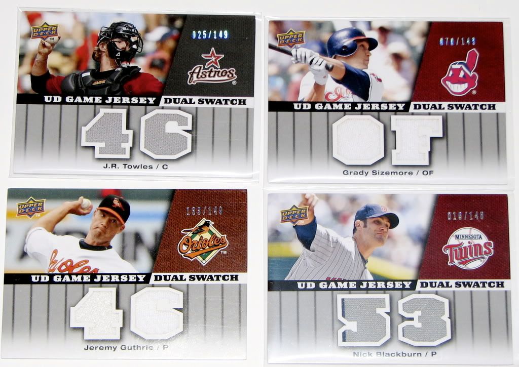 2009 Upper Deck Series 1 dual-swatch relic cards 2009 Upper Deck Series 1 dual-swatch relic cards