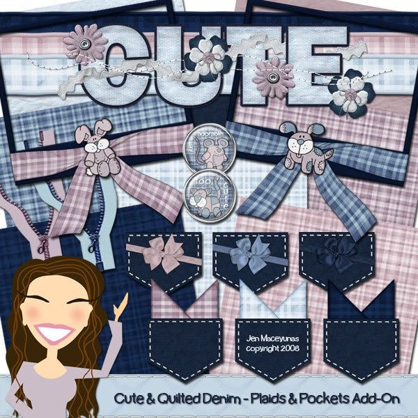 Cute & Quilted Denim Plaids & Pockets Add-On Kit