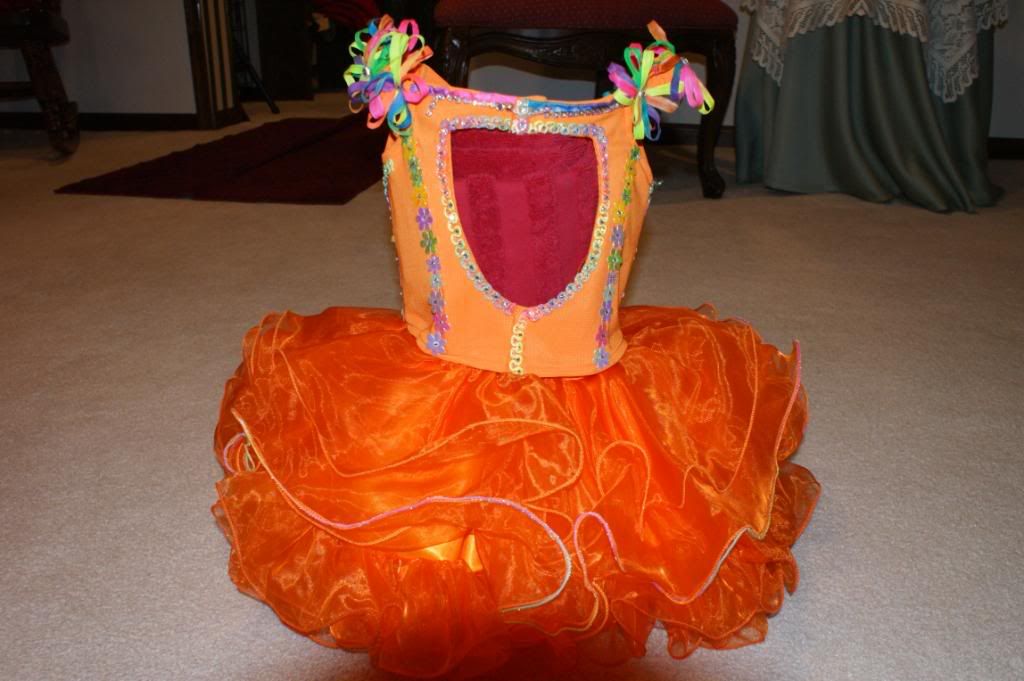National Pageant Dress shell Bustle /& Bow /& HairBow /"ANY COLOR/"