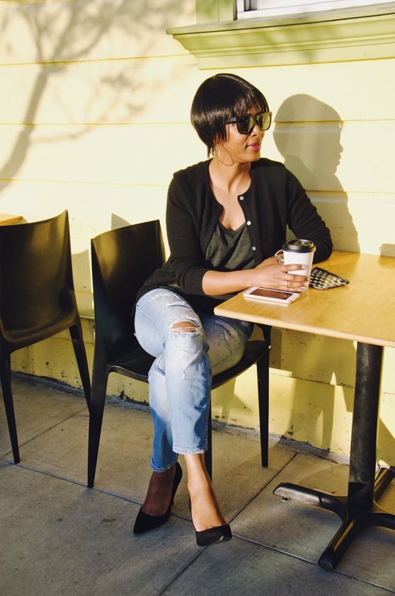 black cashmere cardigan