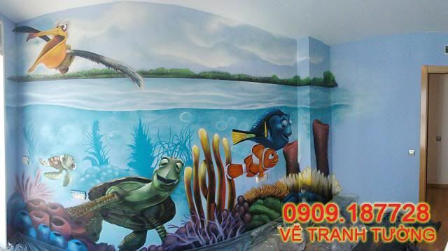 Vẽ tranh tường giá rẻ, quán cà phê, karaoke, bar, nhà trẻ, nhà hàng, shop - 28