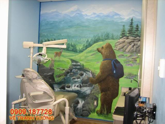 Vẽ tranh tường giá rẻ, quán cà phê, karaoke, bar, nhà trẻ, nhà hàng, shop - 33