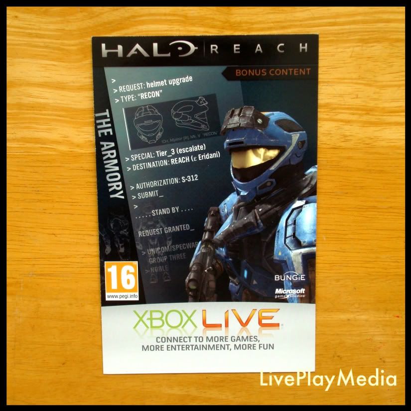 about HALO REACH SPARTAN RECON HELMET UPGRADE - DLC BONUS CONTENT CODE ...