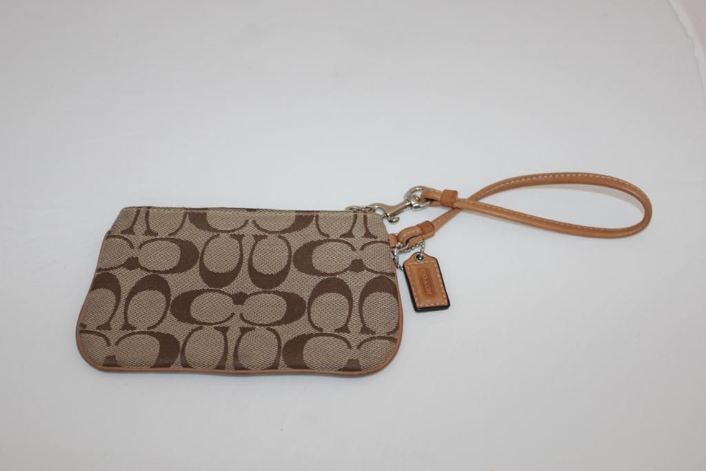 COACH Monogram Brown Wristlet Mini Clutch-PURSE Wallet | eBay