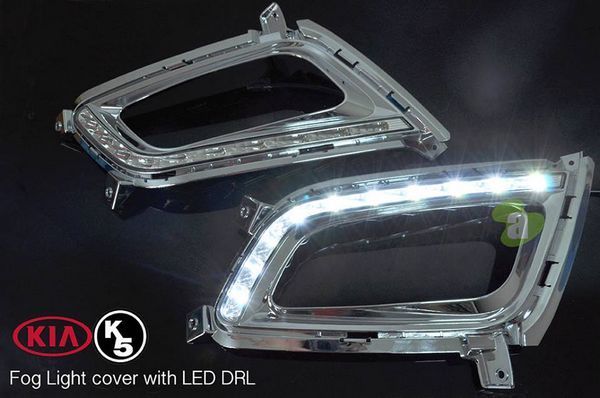 Purchase Online KIA K5 Old Facelift 2011 - 2013 3 in 1 LED Day Time Running Light DRL + Auto Dimmer + Auto On Fog Lamp Cover