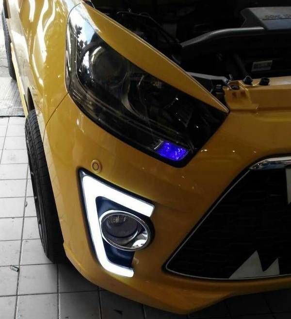 PERODUA AXIA 2 in 1 LED Fog Lamp Cover + Day Light DRL 