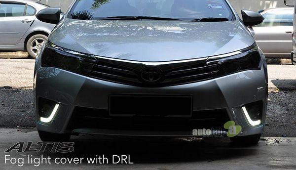 Get TOYOTA ALTIS 2014 2015 3 in 1 LED Light Bar Day Time Running Light DRL, Auto Dimmer, Auto On Fog Lamp Cover 