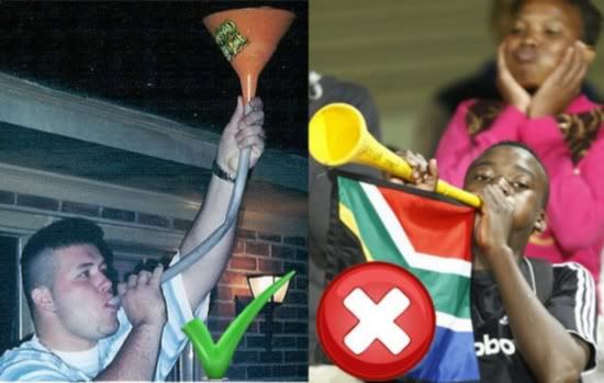 vuvuzela certo e errado