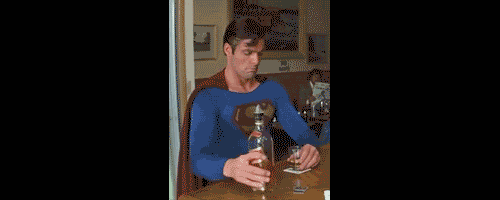 gif superman drunk drinking super homem bebado bebendo