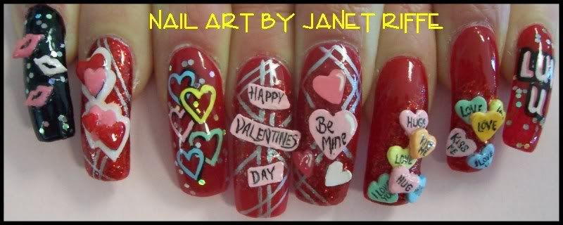 Red Nail Art for Valentine Day
