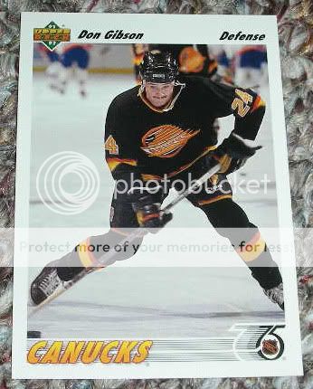 Don Gibson 1991 92 Upper Deck RC Vancouver Canucks