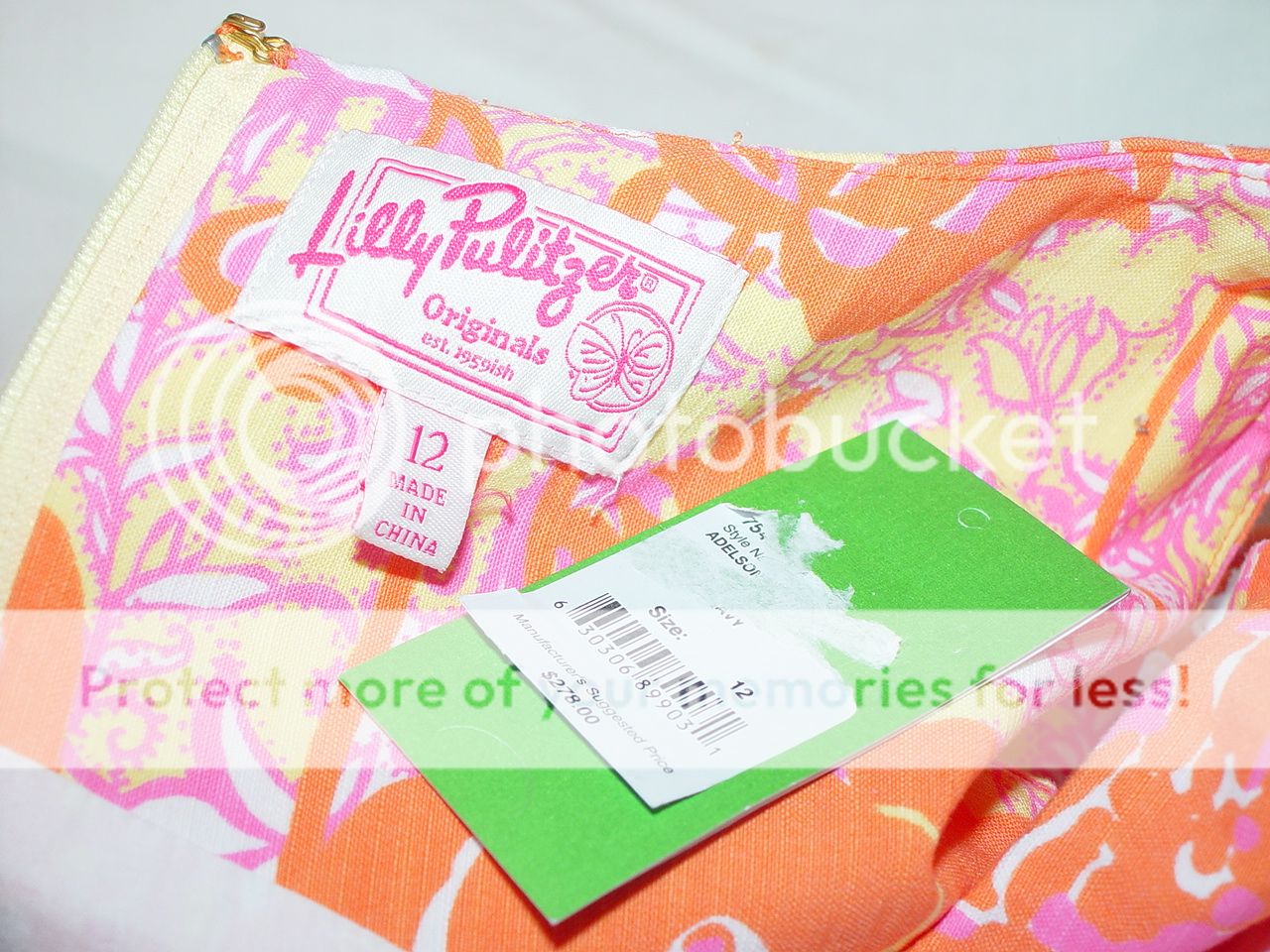 LILLY PULITZER $278 Orange Floral Dress Skirt Sz 12  