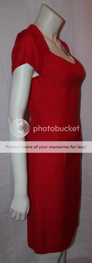 MR. BLACKWELL Vtg 1960s Red 1st LADY DRESS+Jacket Sz S  