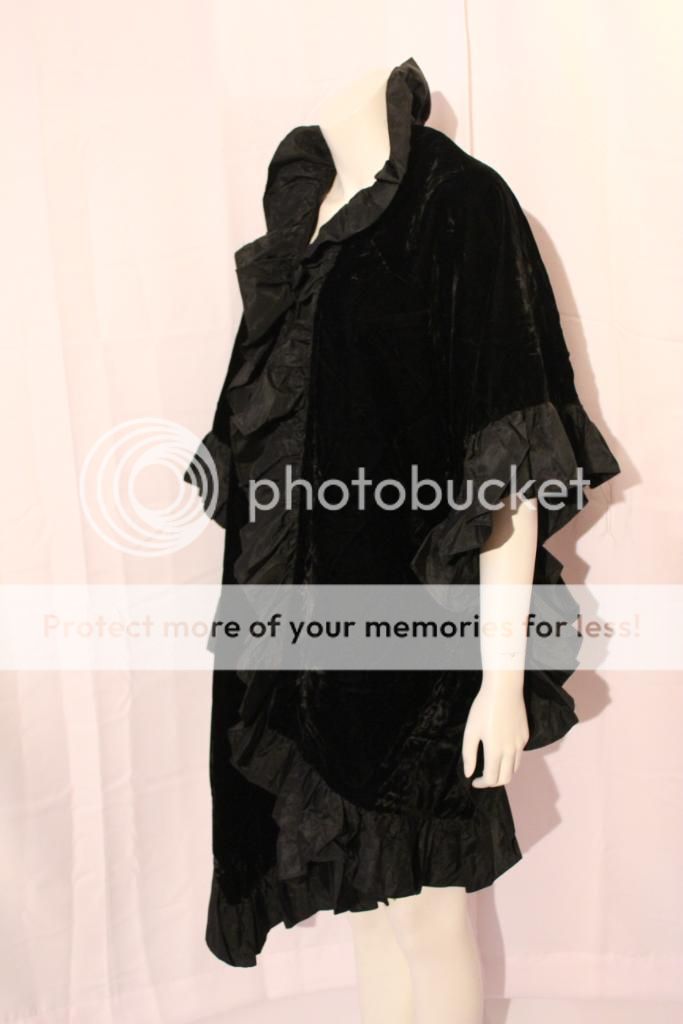 AJ Bari Kay Unger Vtg Ruffled Giant Steampunk Victorian Dress Cloak 