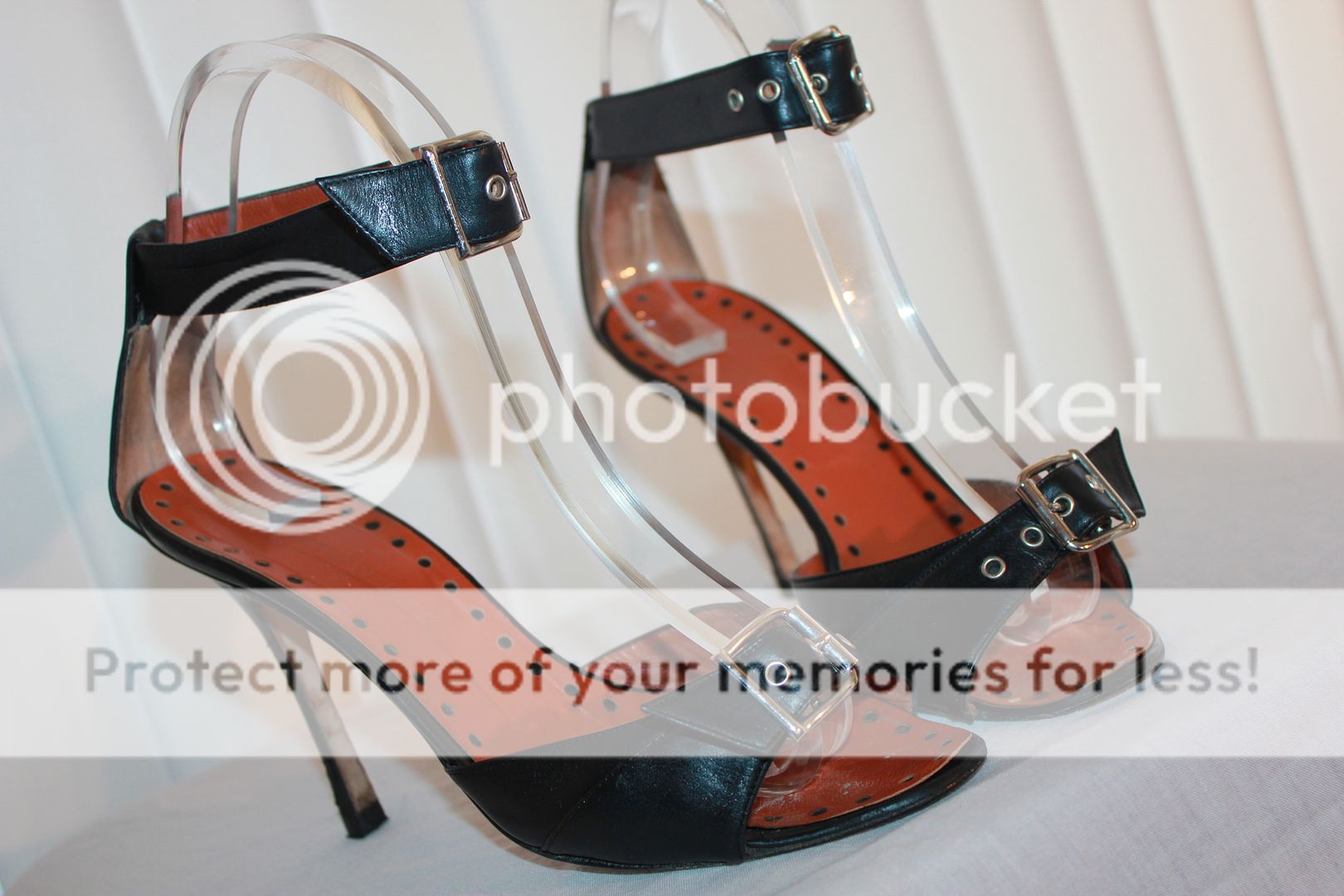 MANOLO BLAHNIK Stiletto Heel Ankle Strap Shoes 6.5  