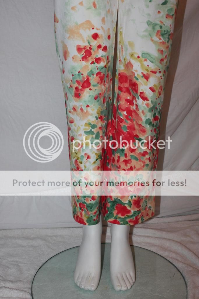 CACHE Women Vtg Psychedelic Floral Painted PANTS Sz 10  