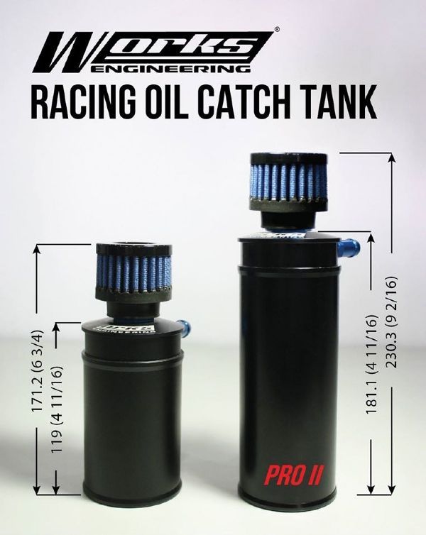 WORKS ENGINEERING USA 9mm Pro2 Racing Oil Catch Tank with Mini
