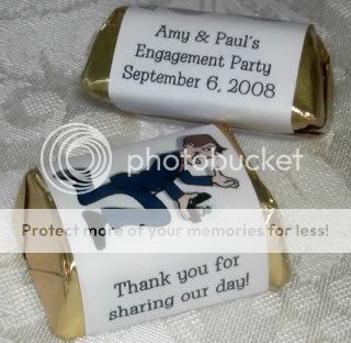 60 ENGAGEMENT PARTY WEDDING CANDY WRAPPERS FAVORS  