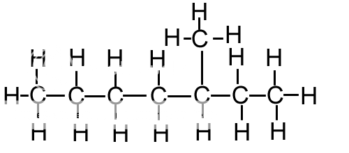 Cracking nonane into heptane and ethene molecule